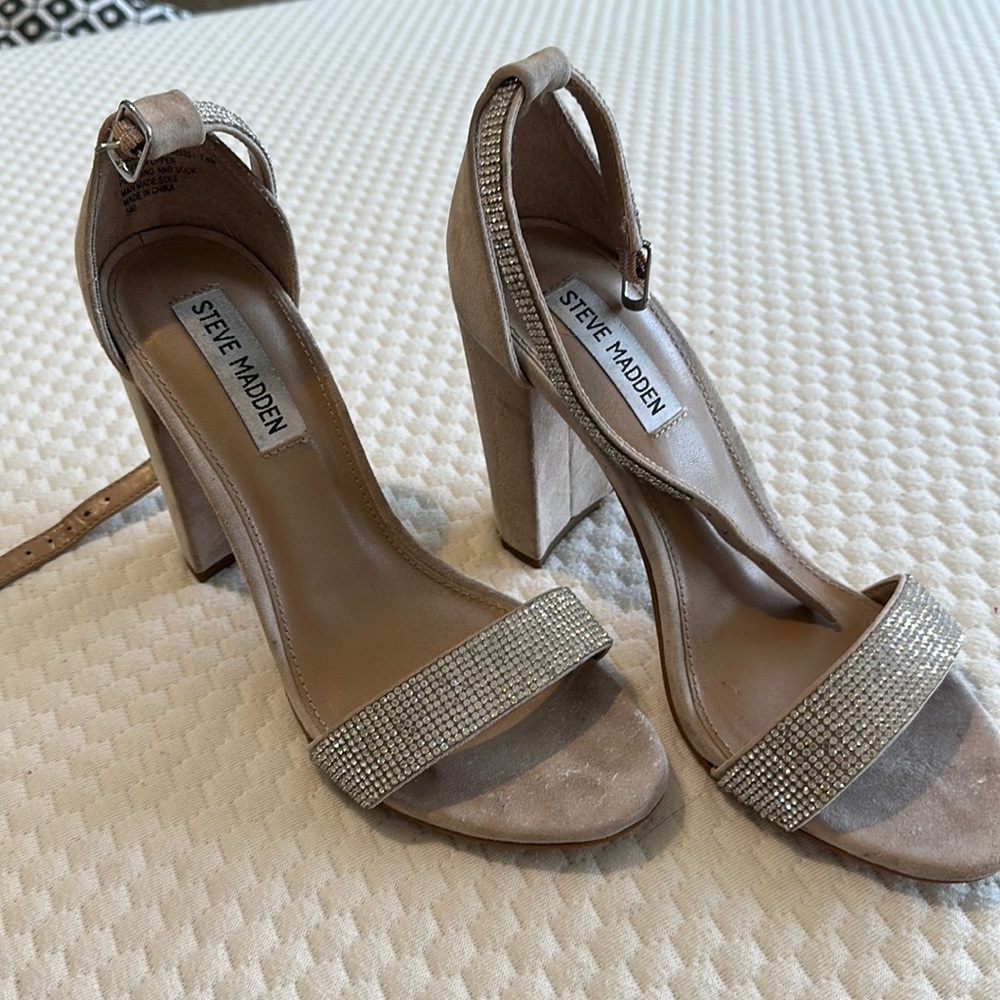 Steve Madden rhinestone heels. Good condition! Size 7.5